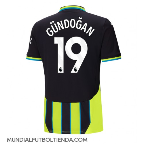 Camiseta Manchester City Ilkay Gundogan #19 Segunda Equipación Replica 2024-25 mangas cortas